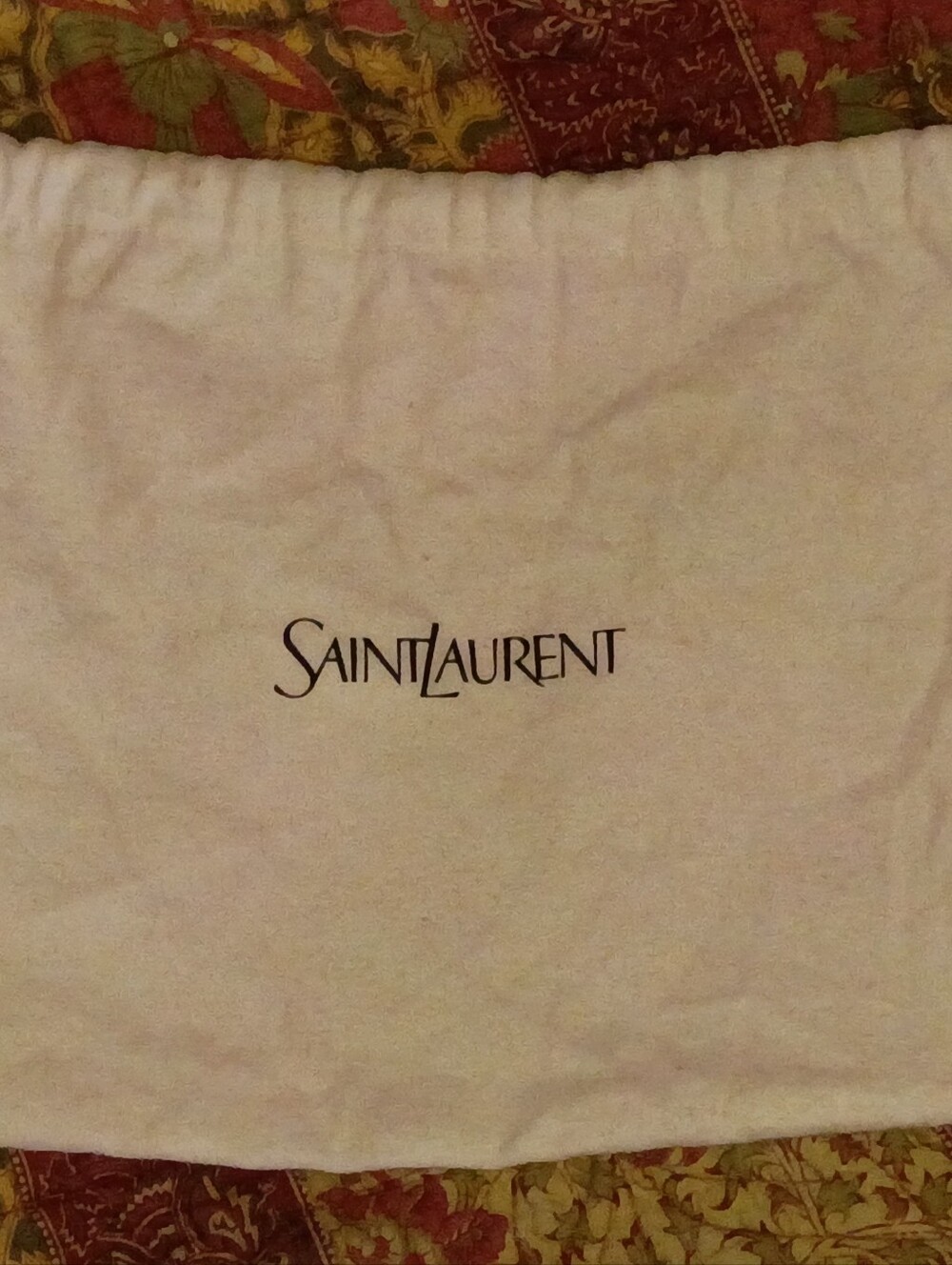 Yves Saint Laurent White Dust Bag with Black Logo